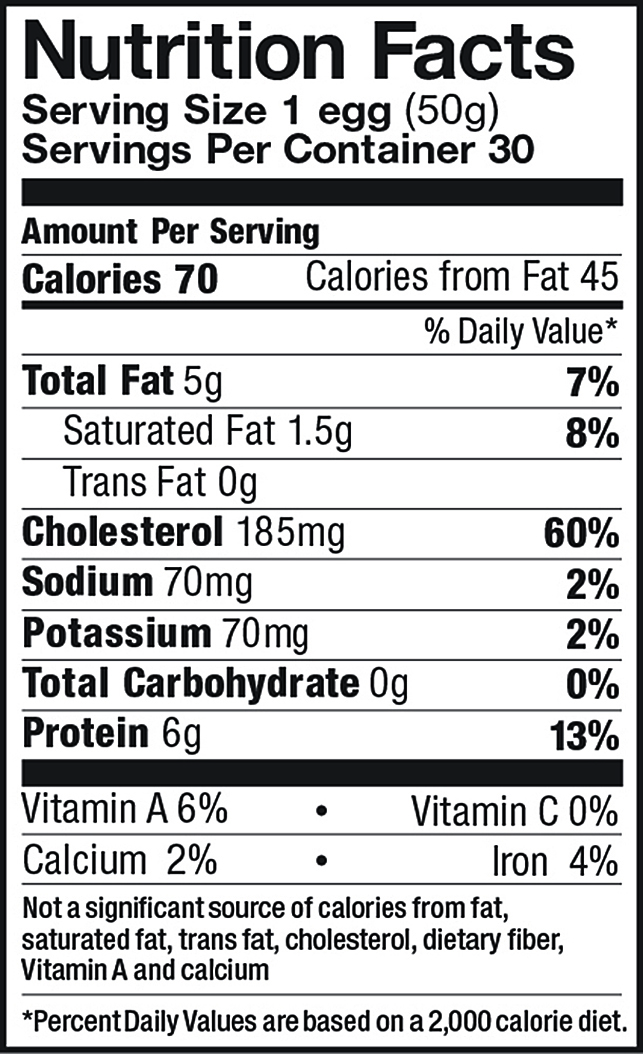 Nutrition Label For Eggs Besto Blog